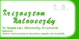 krizosztom maloveczky business card